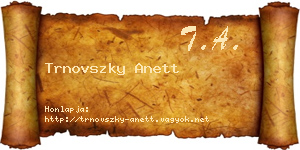 Trnovszky Anett névjegykártya